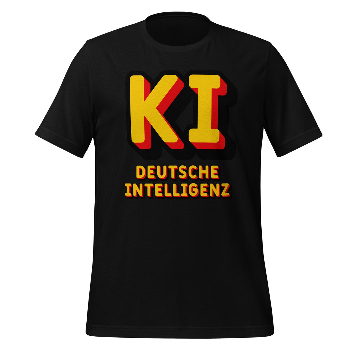 Product mockup photo of the KI Deutsche Intelligenz T Shirt (unisex) Black / M.