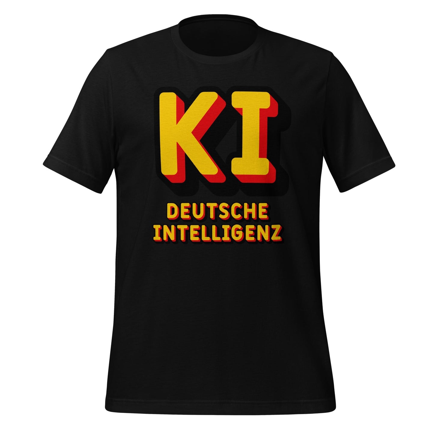 Product mockup photo of the KI Deutsche Intelligenz T Shirt (unisex) Black / M.