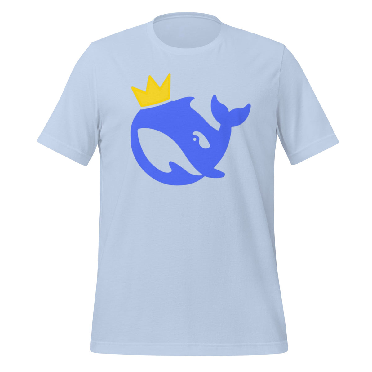 Product mockup photo of the King DeepSeek T Shirt (unisex) Baby Blue / M.