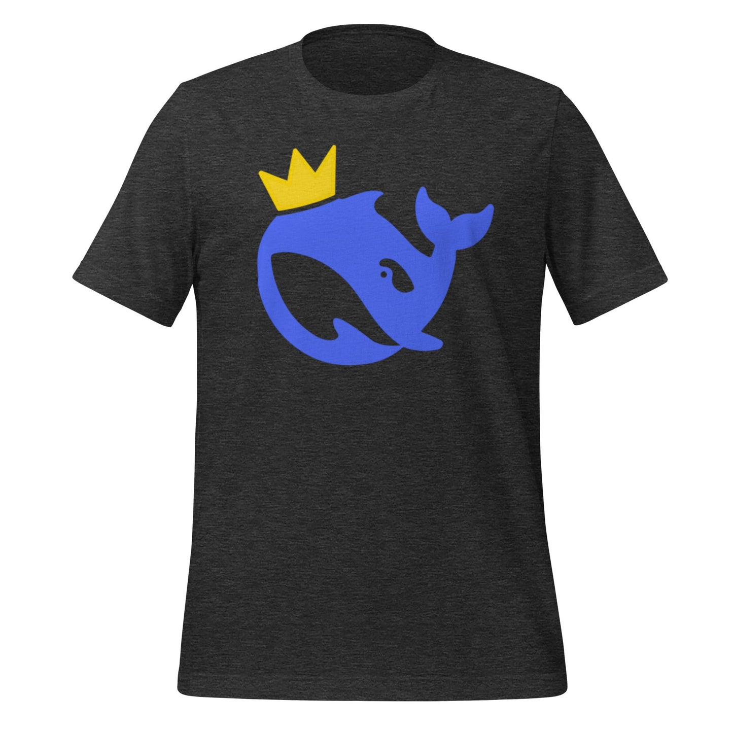 Product mockup photo of the King DeepSeek T Shirt (unisex) Dark Grey Heather / M.
