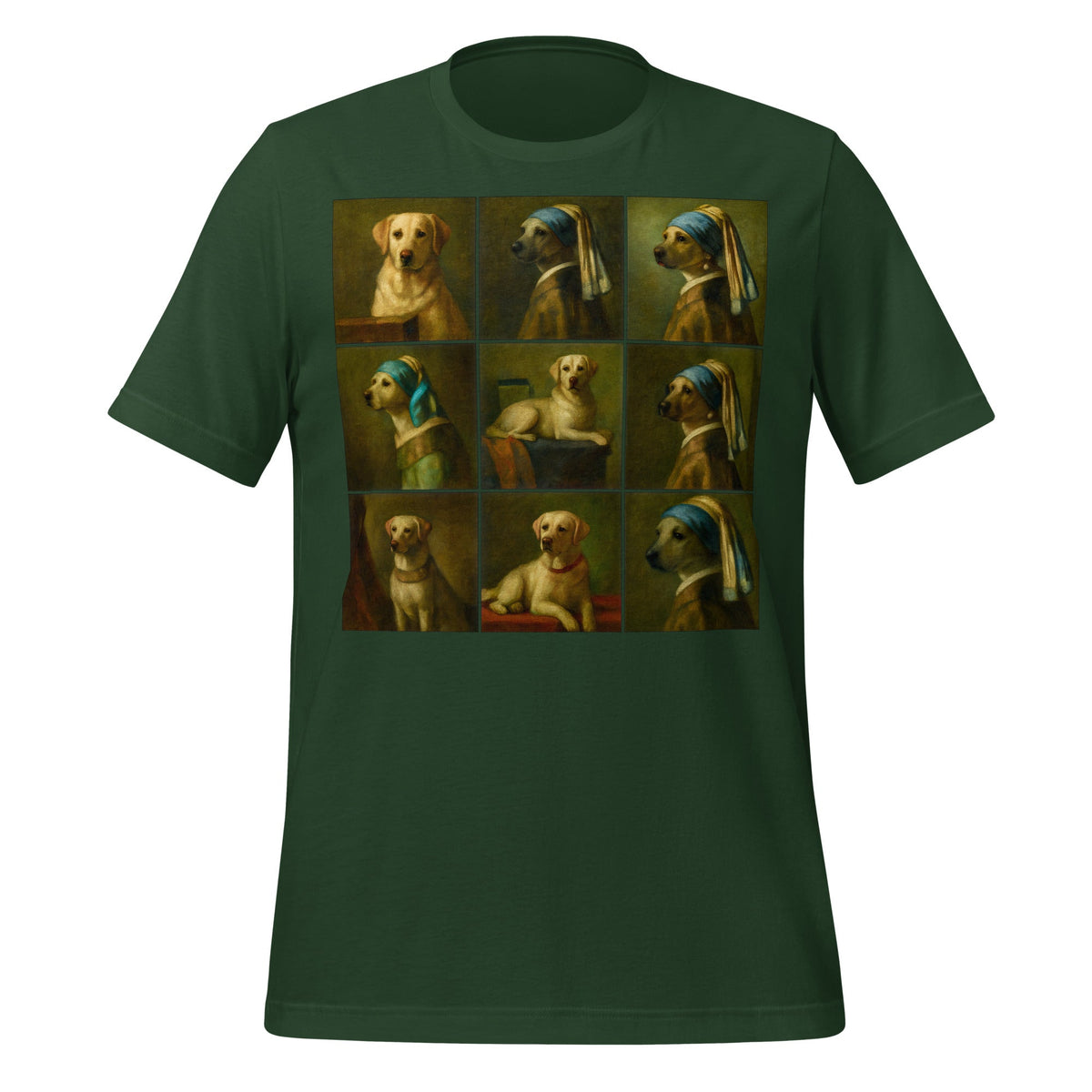 Image of the Labrador in the Style of Vermeer T-Shirt (unisex) Forest / M.