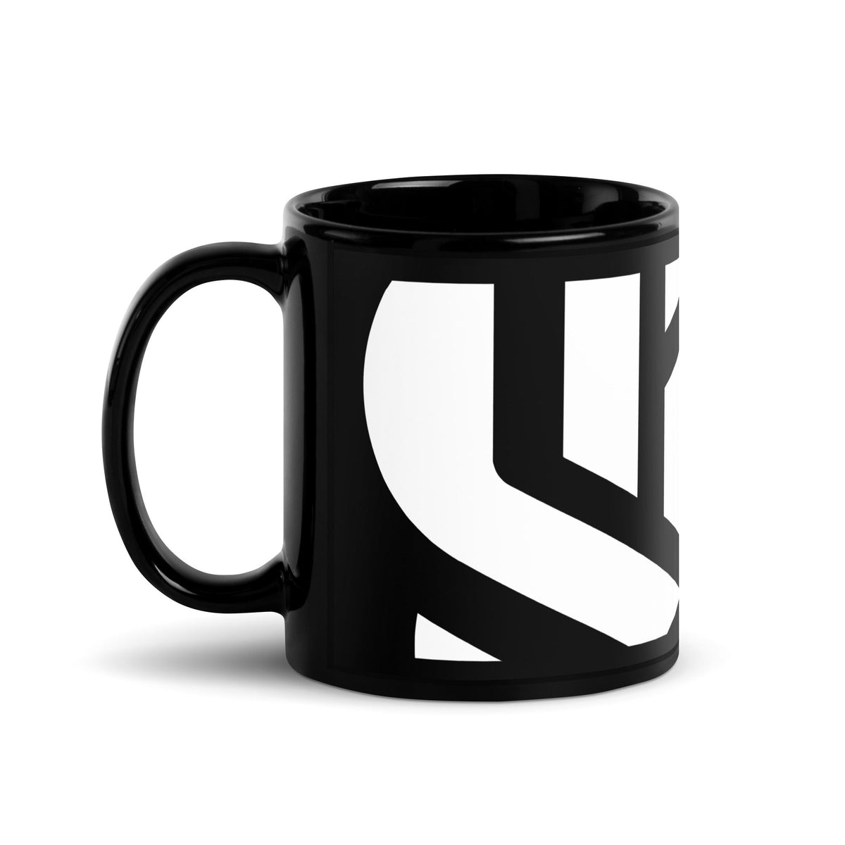 Image of the Large Logo Black Glossy Mug.