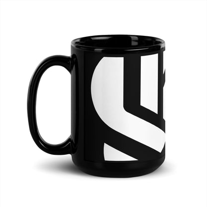 Image of the Large Logo Black Glossy Mug.