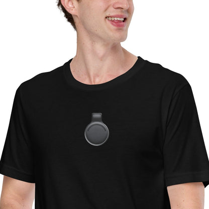 Product mockup photo of the Limitless Pendant True Color Embroidered T Shirt (unisex).
