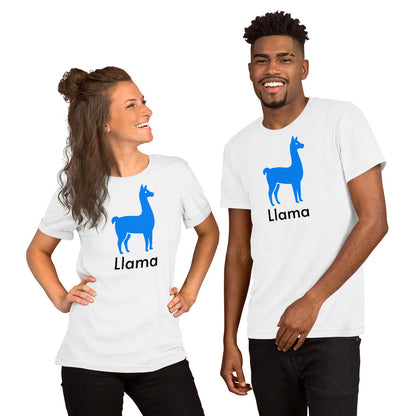 Product mockup photo of the Llama T Shirt 2 (unisex).