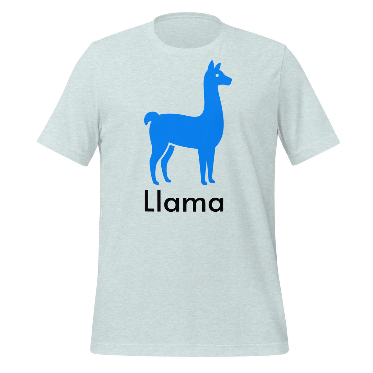 Product mockup photo of the Llama T Shirt 2 (unisex) Heather Prism Ice Blue / M.