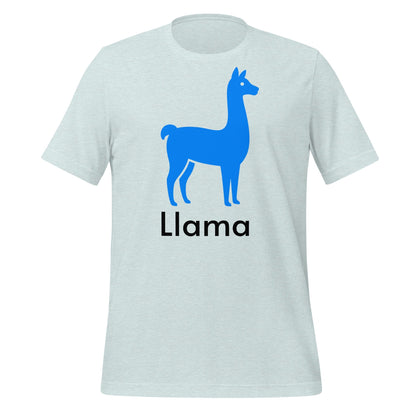 Product mockup photo of the Llama T Shirt 2 (unisex) Heather Prism Ice Blue / M.