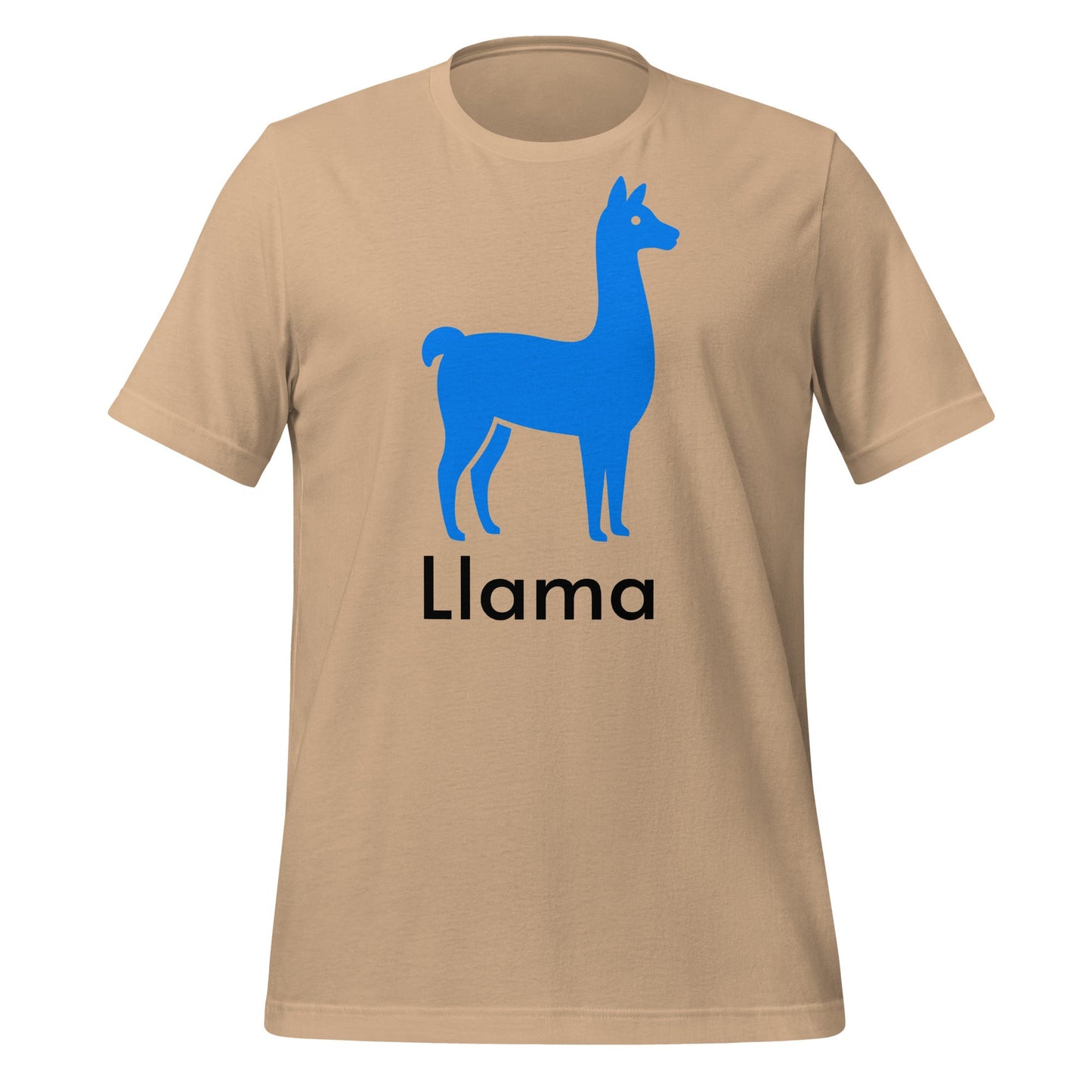 Product mockup photo of the Llama T Shirt 2 (unisex) Tan / M.