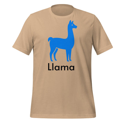 Product mockup photo of the Llama T Shirt 2 (unisex) Tan / M.