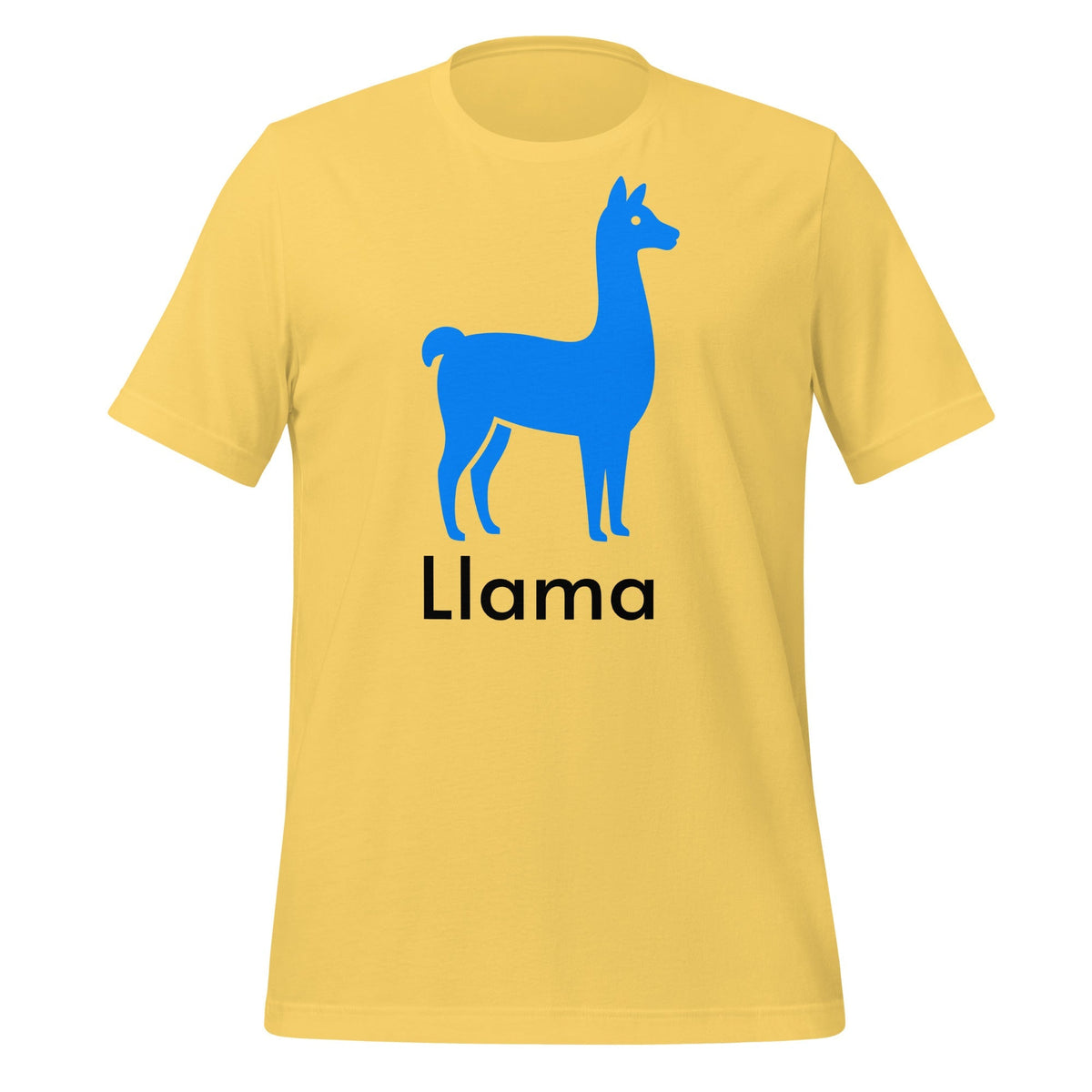 Product mockup photo of the Llama T Shirt 2 (unisex) Yellow / M.