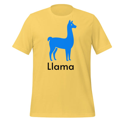 Product mockup photo of the Llama T Shirt 2 (unisex) Yellow / M.