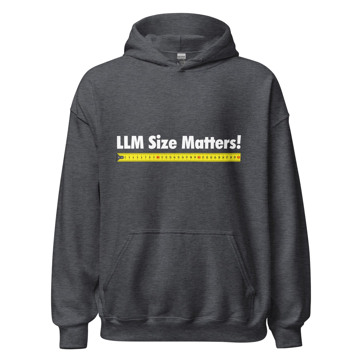 Image of the LLM Size Matters! Hoodie (unisex) Dark Heather / M.