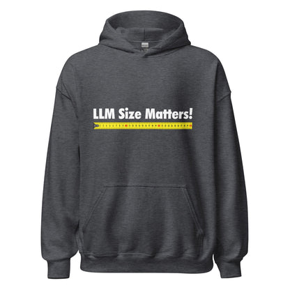 Image of the LLM Size Matters! Hoodie (unisex) Dark Heather / M.