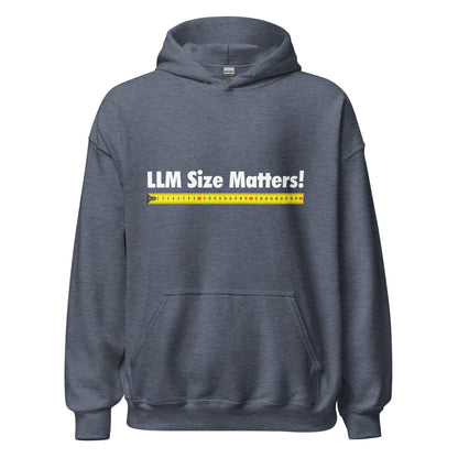 Image of the LLM Size Matters! Hoodie (unisex) Heather Sport Dark Navy / M.