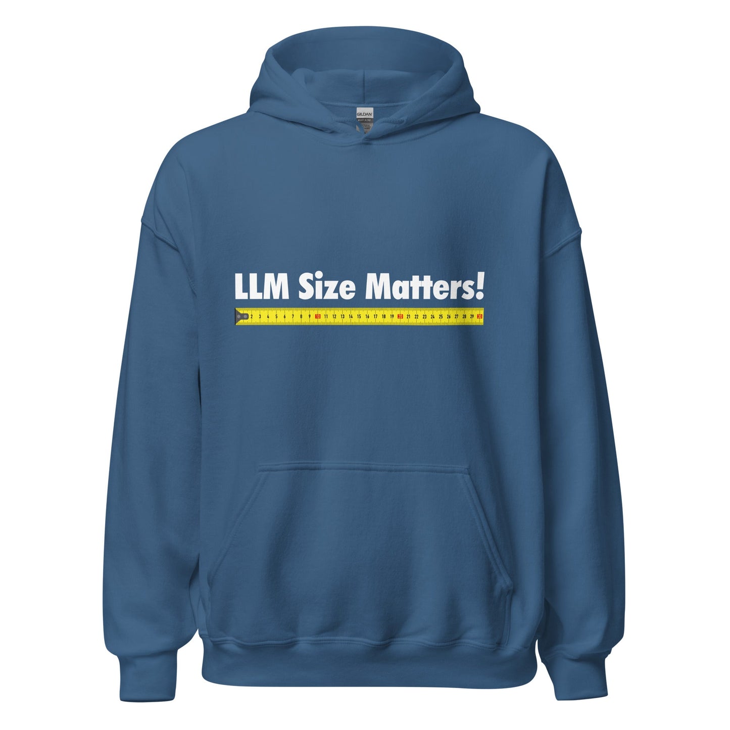 Image of the LLM Size Matters! Hoodie (unisex) Indigo Blue / M.
