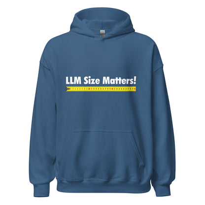 Image of the LLM Size Matters! Hoodie (unisex) Indigo Blue / M.