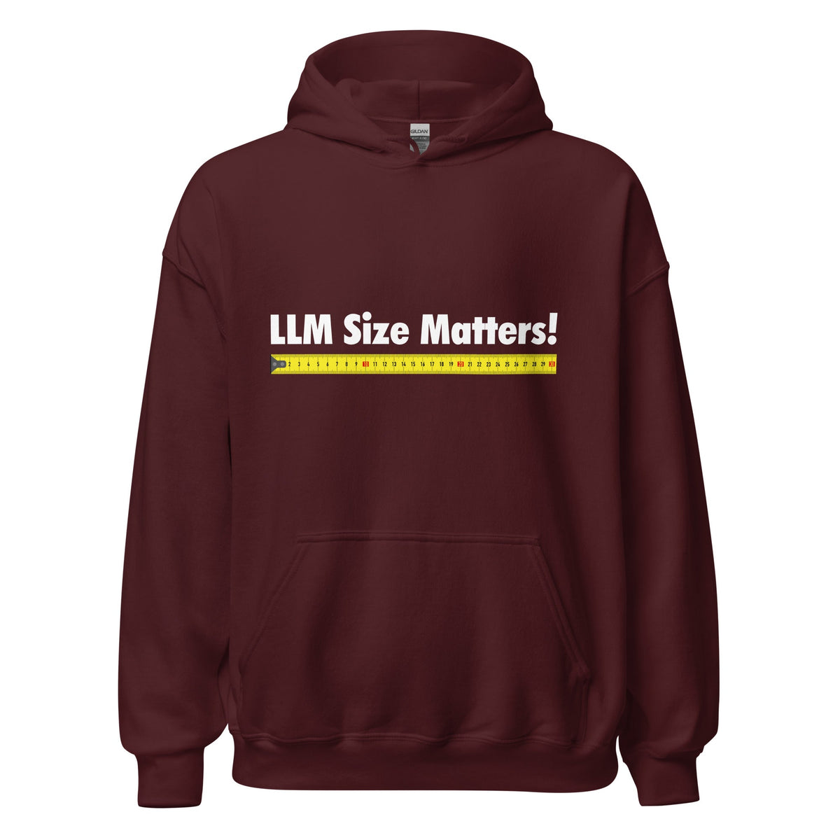 Image of the LLM Size Matters! Hoodie (unisex) Maroon / M.