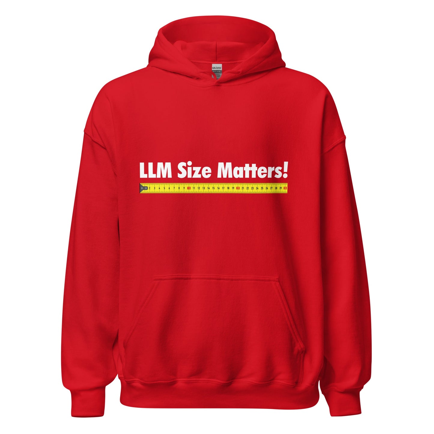 Image of the LLM Size Matters! Hoodie (unisex) Red / M.