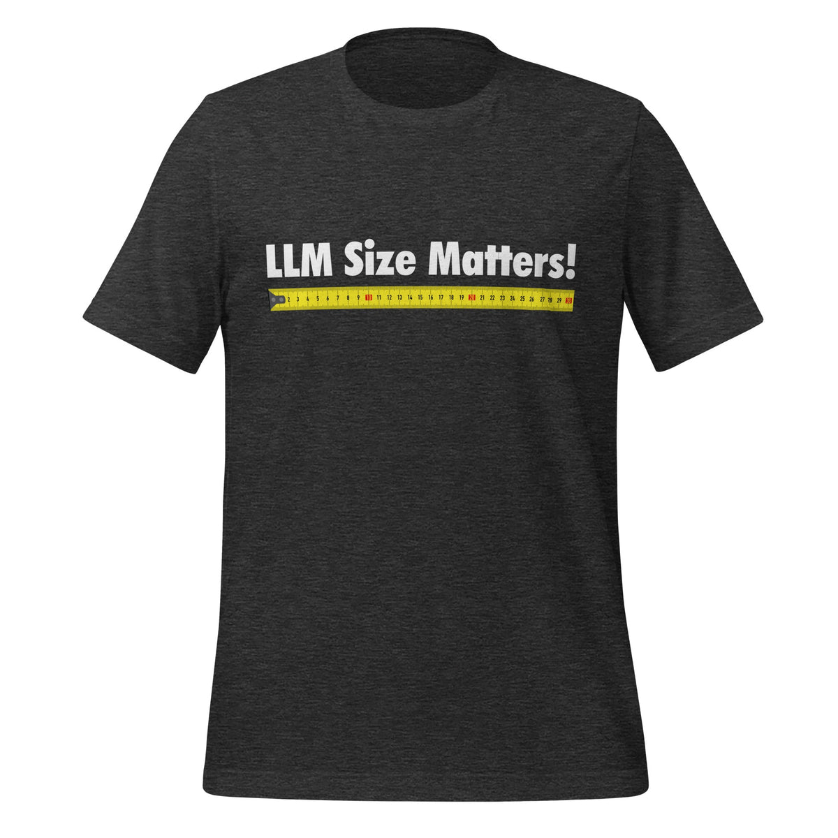 Image of the LLM Size Matters! T-Shirt (unisex) Dark Grey Heather / M.