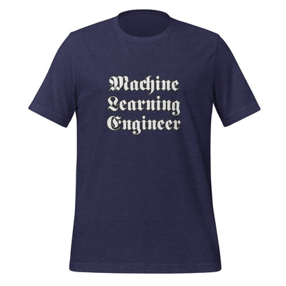 Product mockup photo of the Machine Learning Engineer Gothic T Shirt (unisex) Heather Midnight Navy / M.