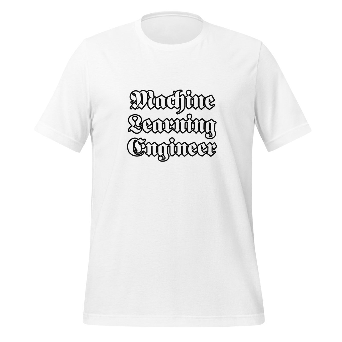 Product mockup photo of the Machine Learning Engineer Gothic T Shirt (unisex) White / M.