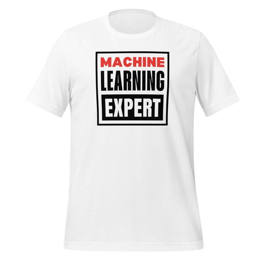 Product mockup photo of the Machine Learning Expert Vision T Shirt (unisex) White / M.