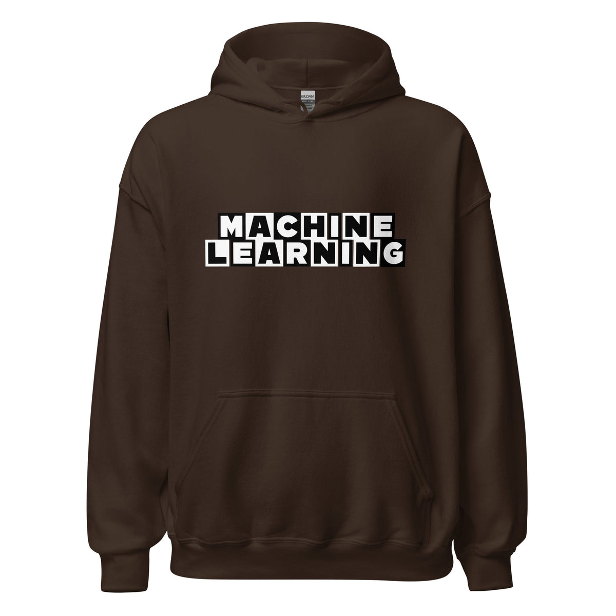 Product mockup photo of the MACHINE LEARNING Network Hoodie (unisex) Dark Chocolate / M.
