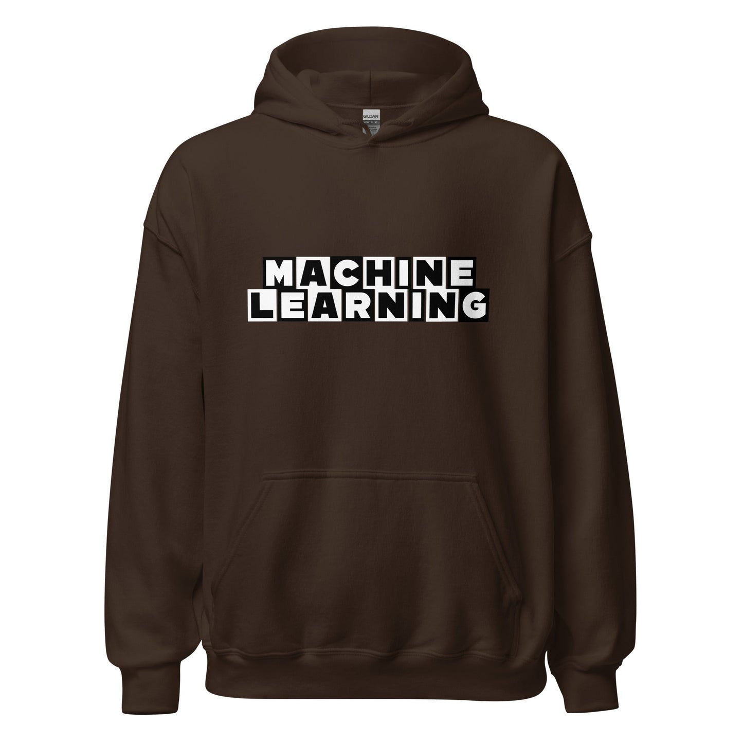Product mockup photo of the MACHINE LEARNING Network Hoodie (unisex) Dark Chocolate / M.