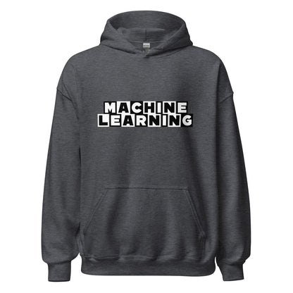 Product mockup photo of the MACHINE LEARNING Network Hoodie (unisex) Dark Heather / M.