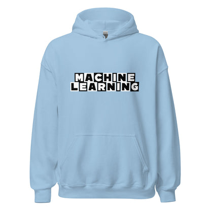 Product mockup photo of the MACHINE LEARNING Network Hoodie (unisex) Light Blue / M.