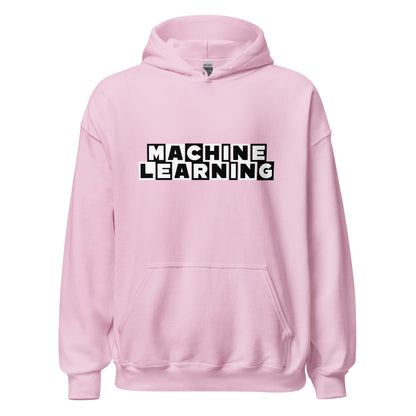 Product mockup photo of the MACHINE LEARNING Network Hoodie (unisex) Light Pink / M.