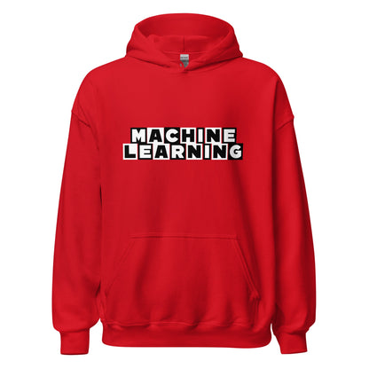 Product mockup photo of the MACHINE LEARNING Network Hoodie (unisex) Red / M.