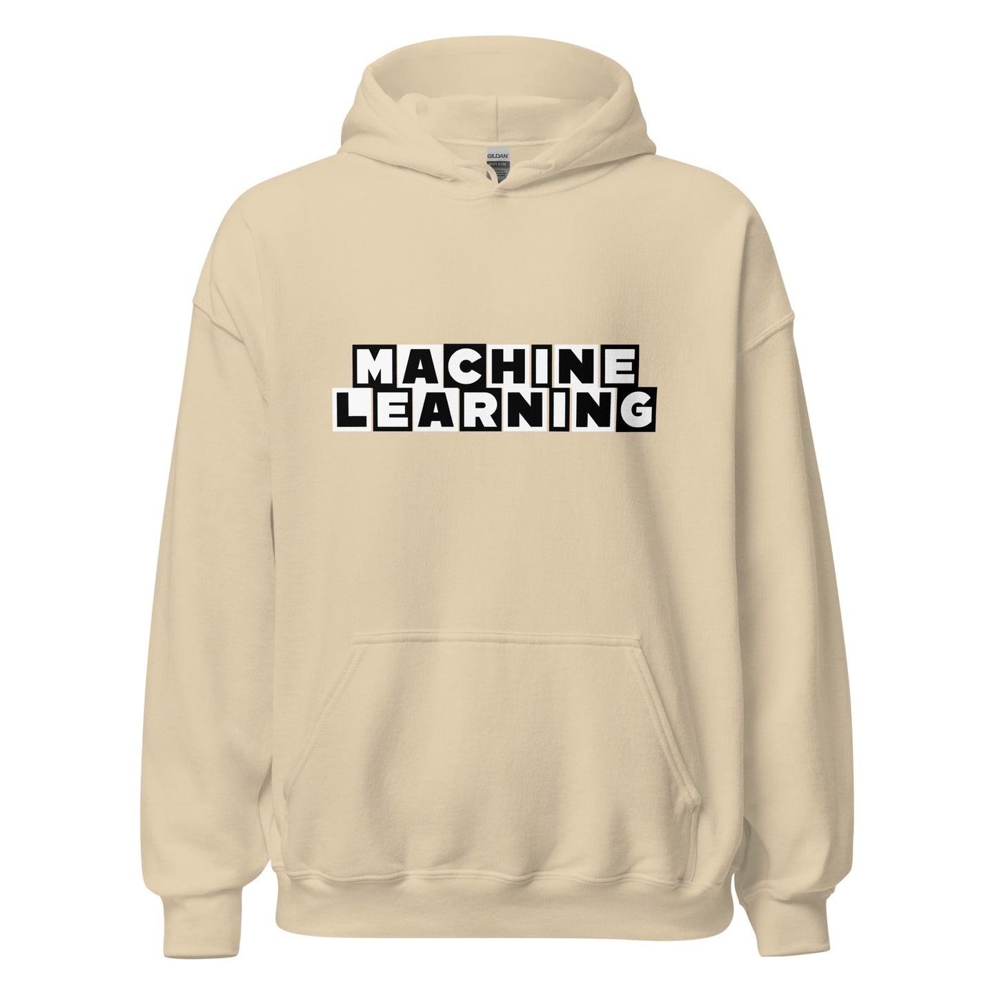 Product mockup photo of the MACHINE LEARNING Network Hoodie (unisex) Sand / M.