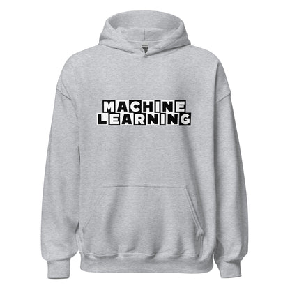 Product mockup photo of the MACHINE LEARNING Network Hoodie (unisex) Sport Grey / M.