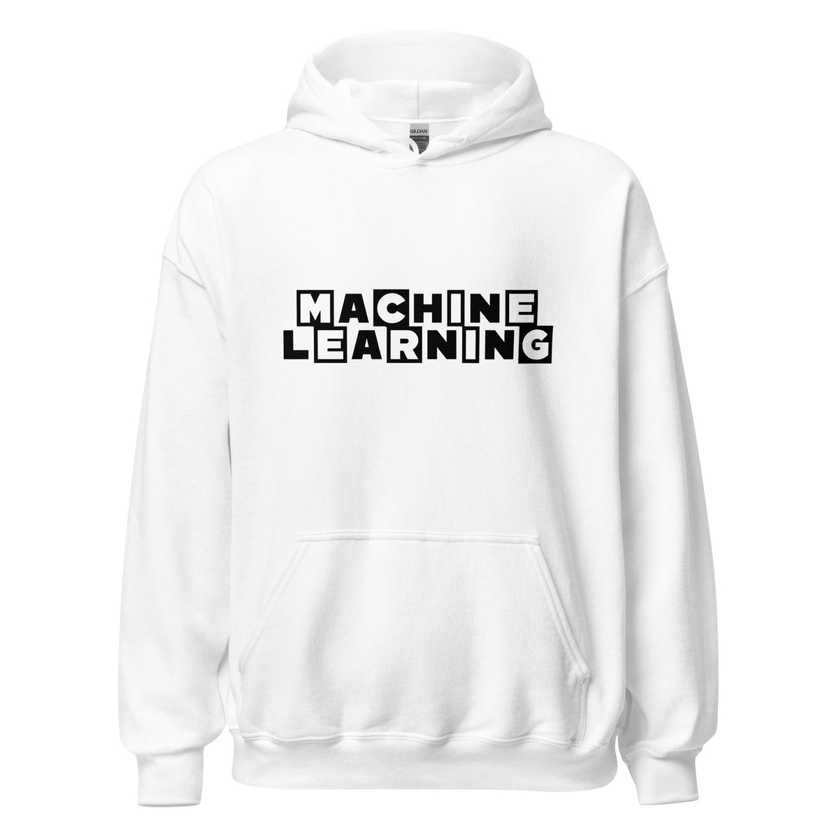 Product mockup photo of the MACHINE LEARNING Network Hoodie (unisex) White / M.