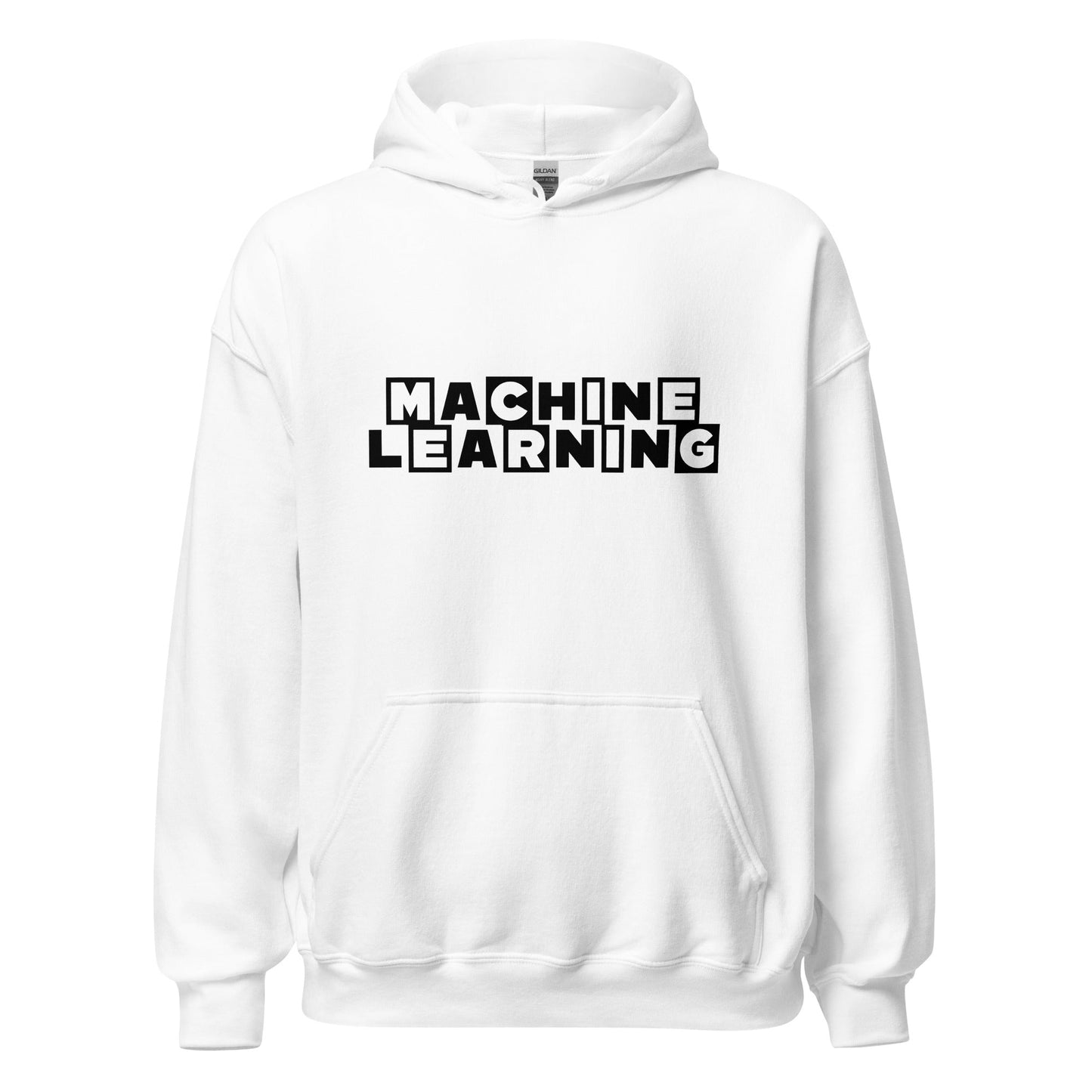 Product mockup photo of the MACHINE LEARNING Network Hoodie (unisex) White / M.