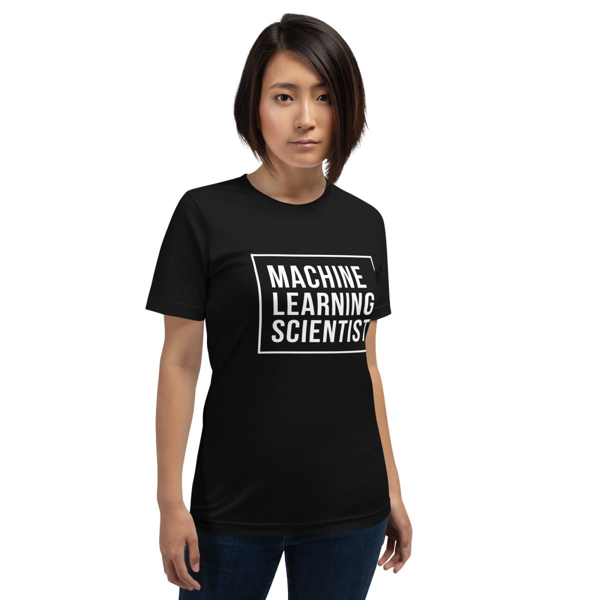 Product mockup photo of the Machine Learning Scientist T Shirt (unisex).