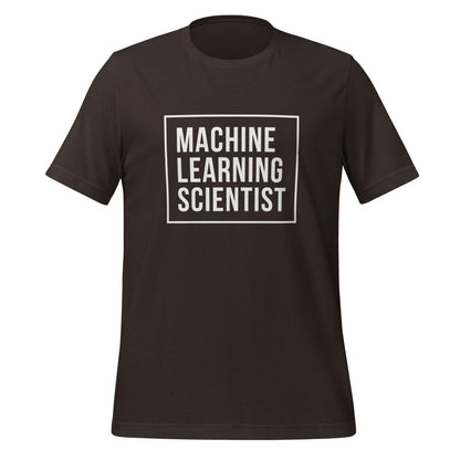 Product mockup photo of the Machine Learning Scientist T Shirt (unisex) Brown / M.