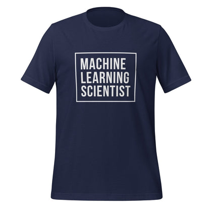 Product mockup photo of the Machine Learning Scientist T Shirt (unisex) Navy / M.
