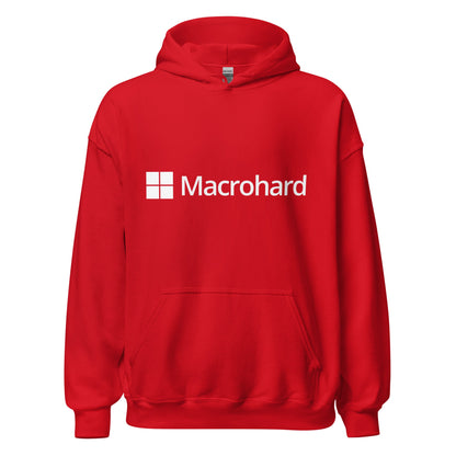 Product mockup photo of the Macrohard Hoodie (unisex) Red / M.