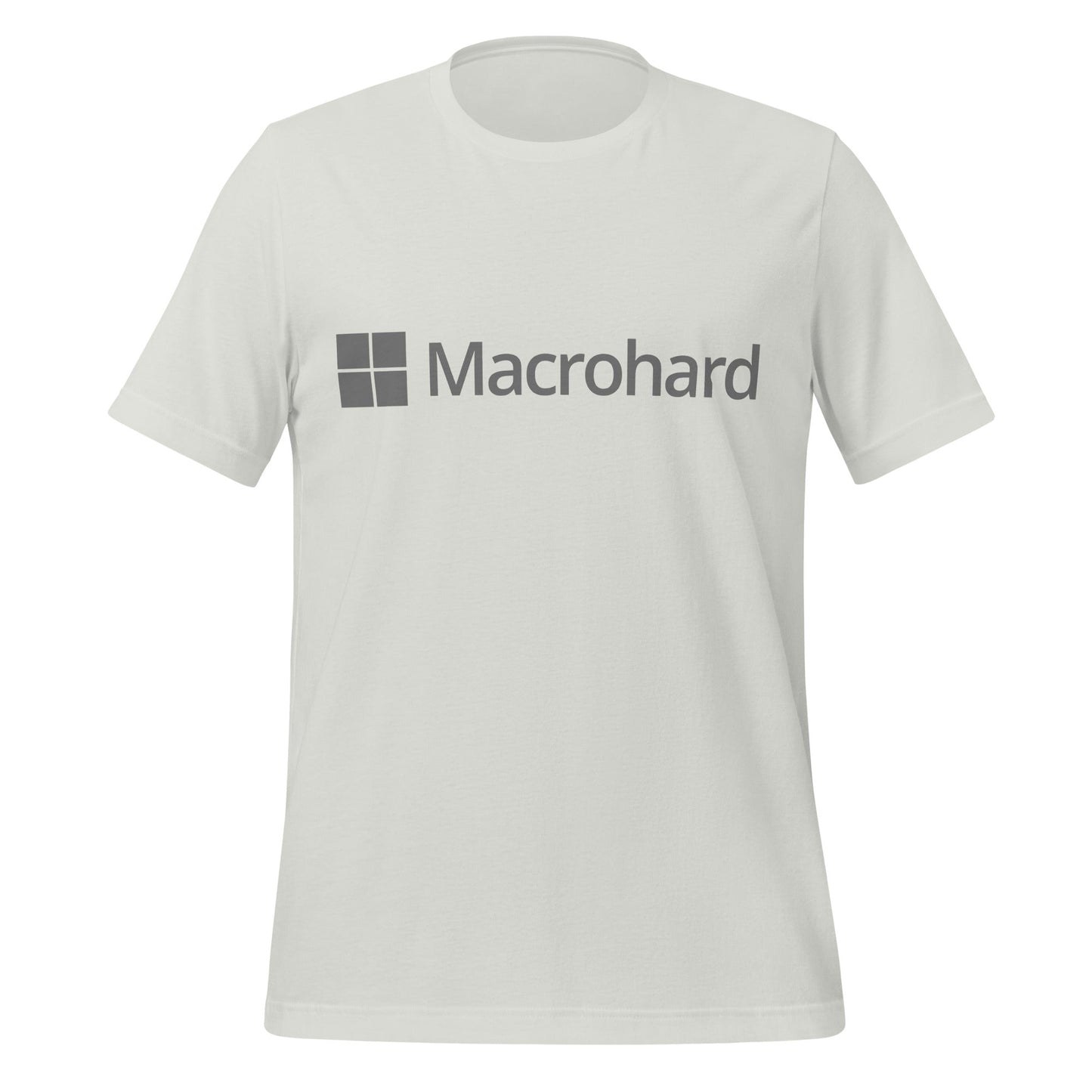 Product mockup photo of the Macrohard T Shirt (unisex) Silver / M.