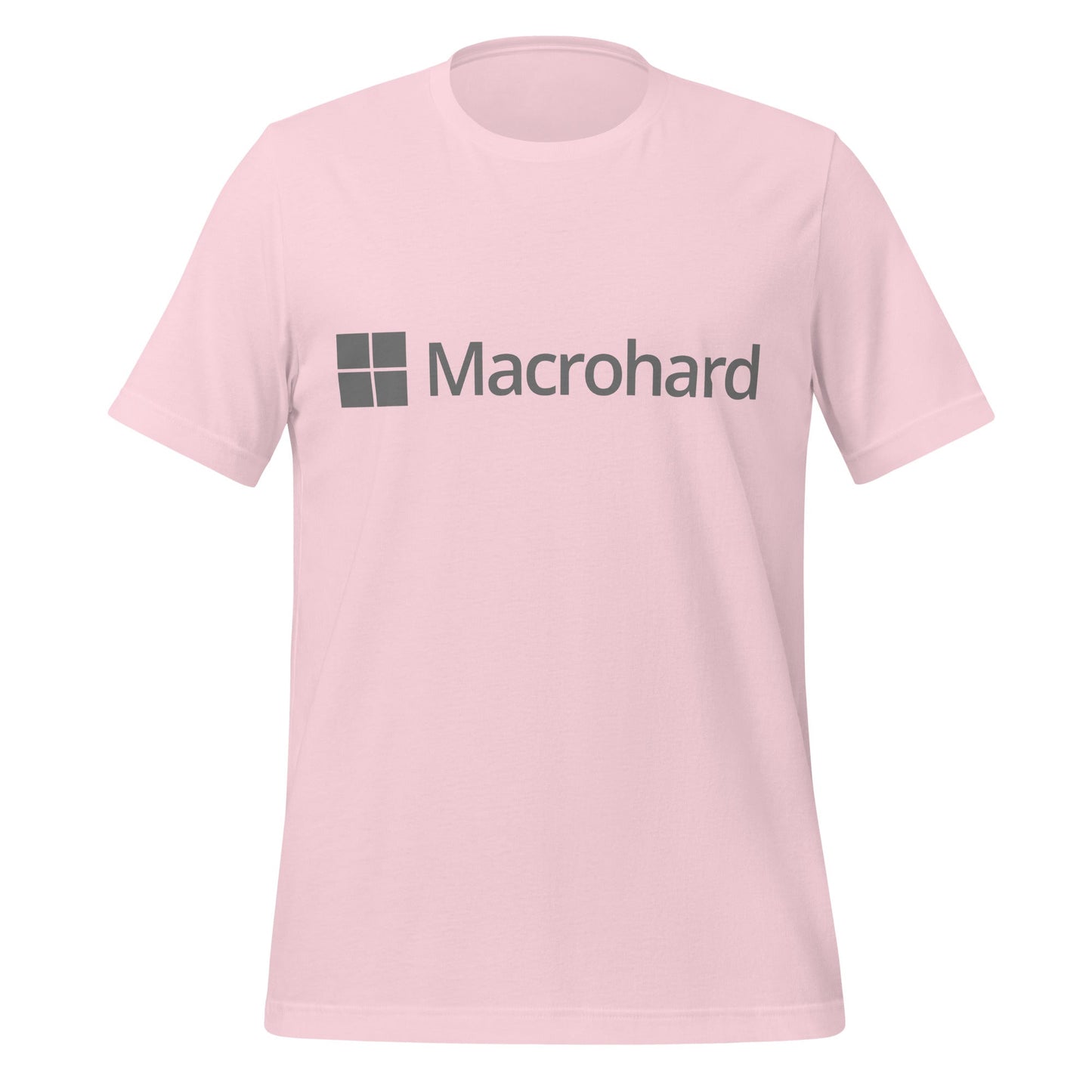 Product mockup photo of the Macrohard T Shirt (unisex) Soft Pink / M.