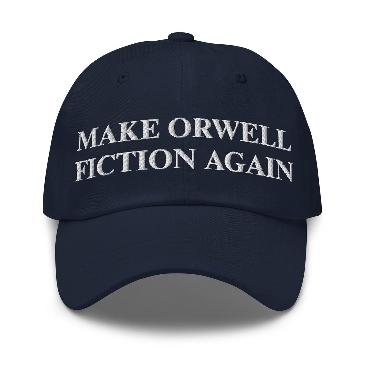 Image of the MAKE ORWELL FICTION AGAIN Cap Navy.