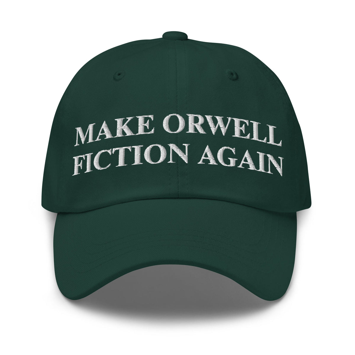 Image of the MAKE ORWELL FICTION AGAIN Cap Spruce.
