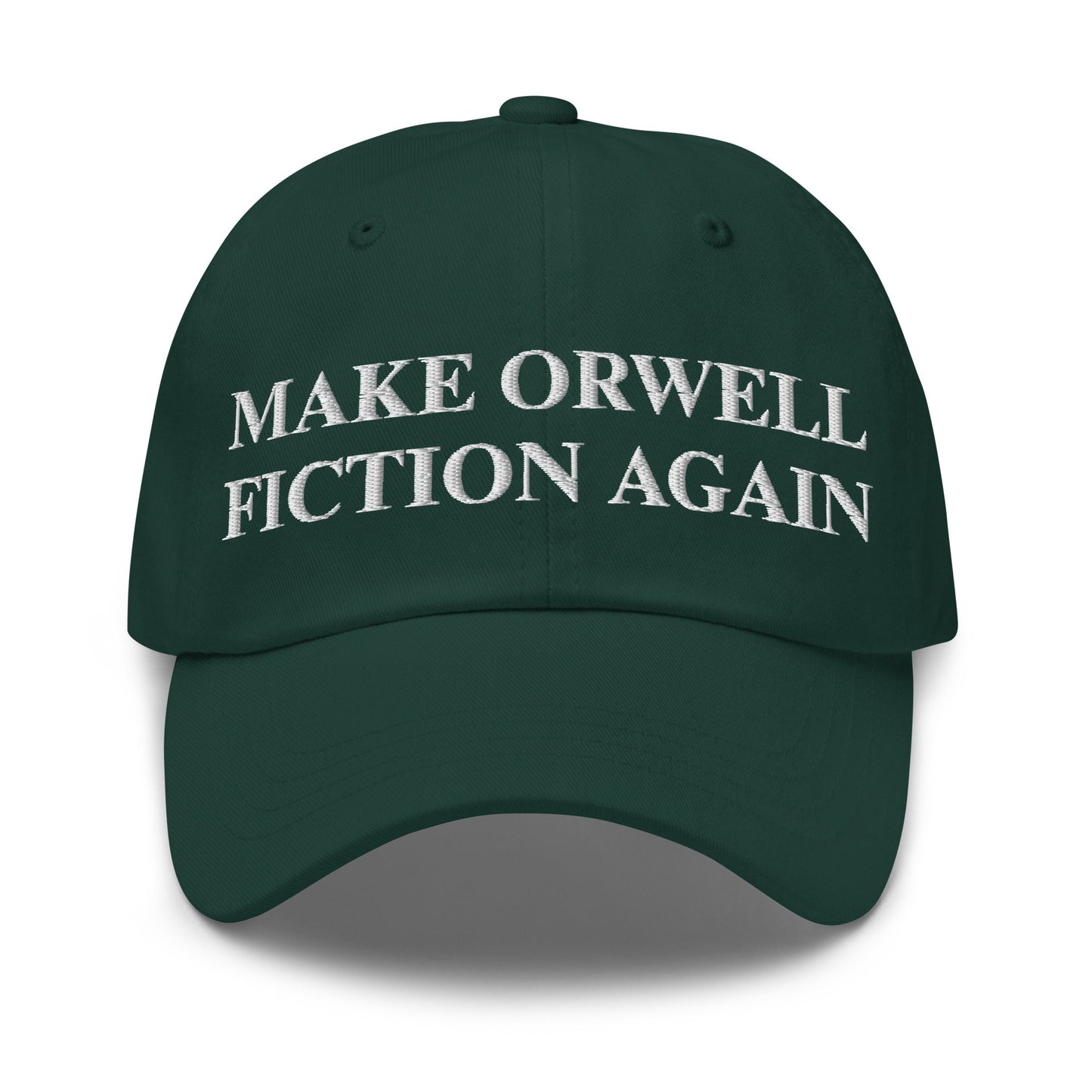 Image of the MAKE ORWELL FICTION AGAIN Cap Spruce.