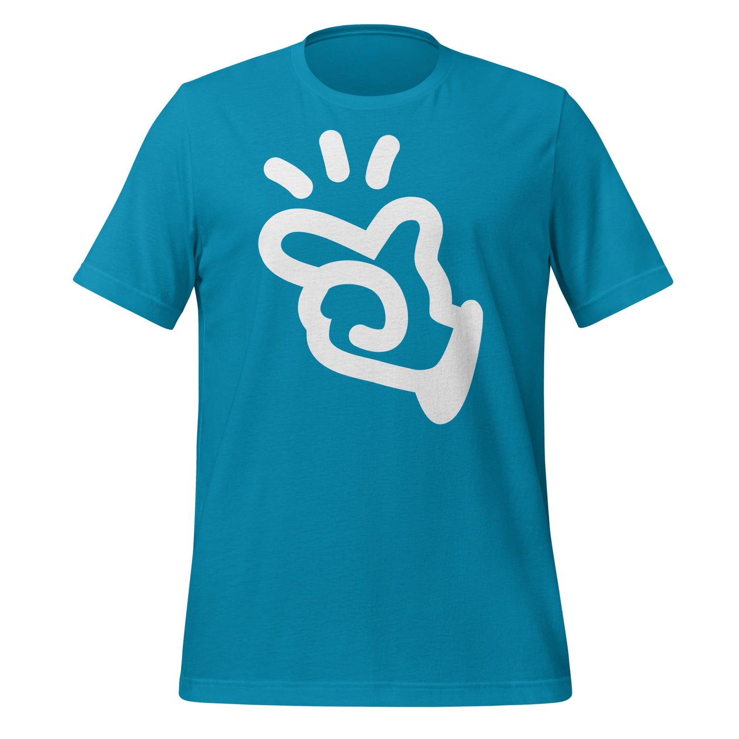 Product mockup photo of the Manus AI T Shirt (unisex) Aqua / M.