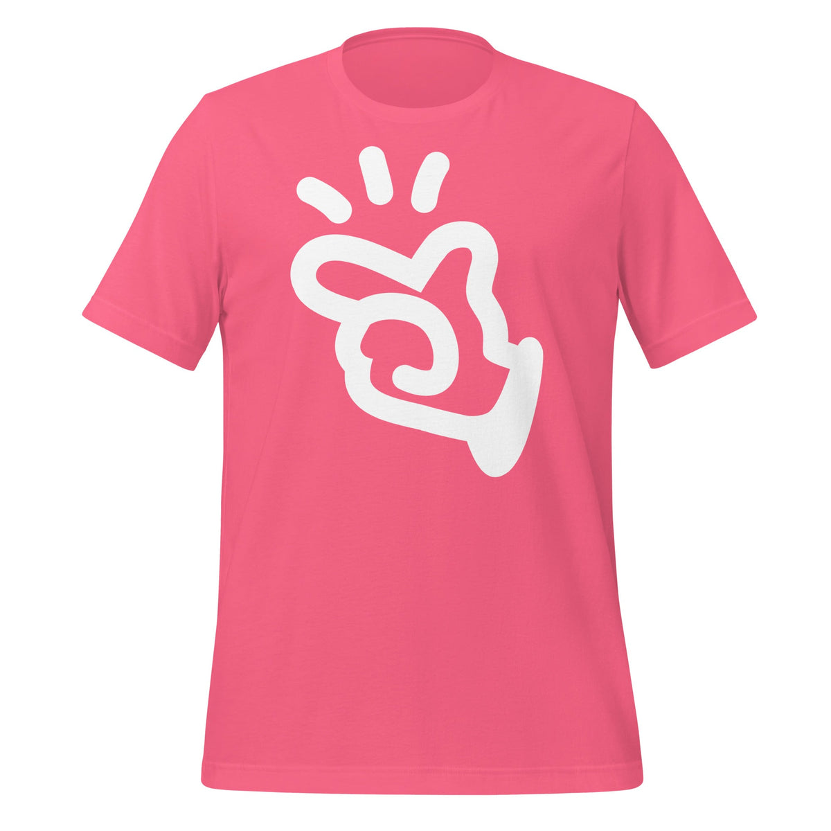 Product mockup photo of the Manus AI T Shirt (unisex) Charity Pink / M.