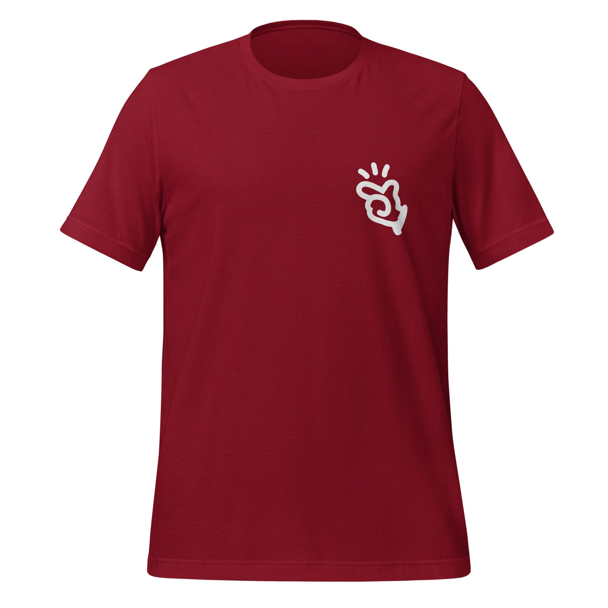 Product mockup photo of the Manus T Shirt 3 (unisex) Cardinal / M.