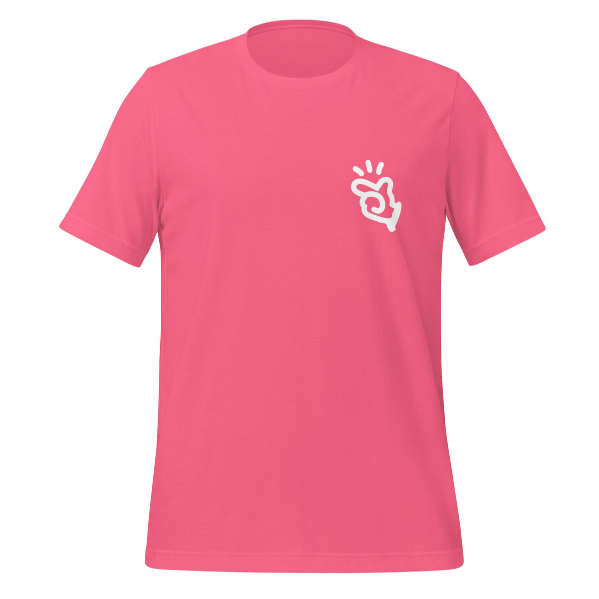 Product mockup photo of the Manus T Shirt 3 (unisex) Charity Pink / M.
