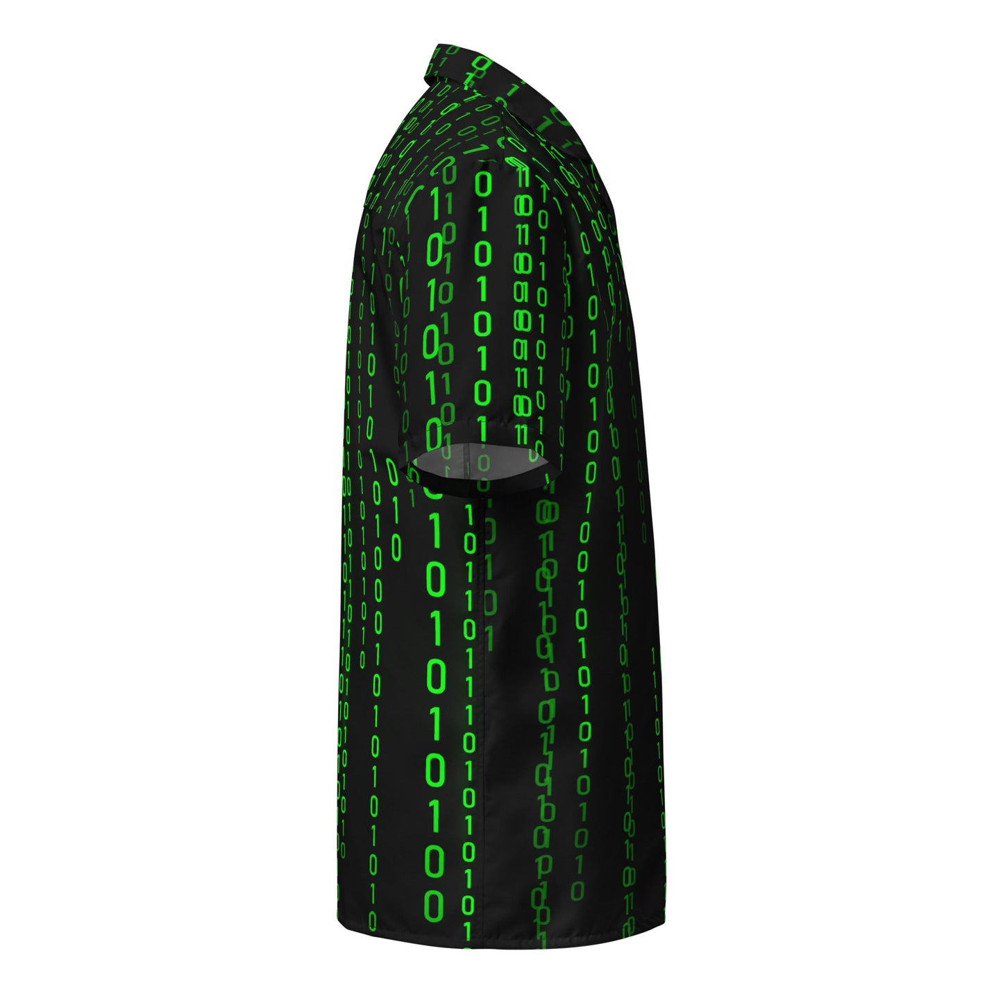 Image of the Matrix Falling Binary Button Shirt (unisex).